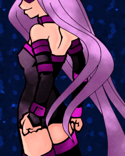 medusa (fate), medusa (rider) (fate), fate/stay night, fate (series), lowres, 00s, 1girl, dress, female focus, long hair, solo, strapless, strapless dress, thighhighs, very long hair