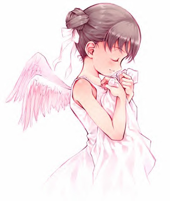 tagme, 1girl, brown hair, closed eyes, female focus, solo, wings