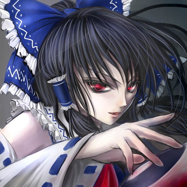 yuki shuuka, hakurei reimu, touhou, 1girl, alternate color, female focus, player 2, solo, upper body