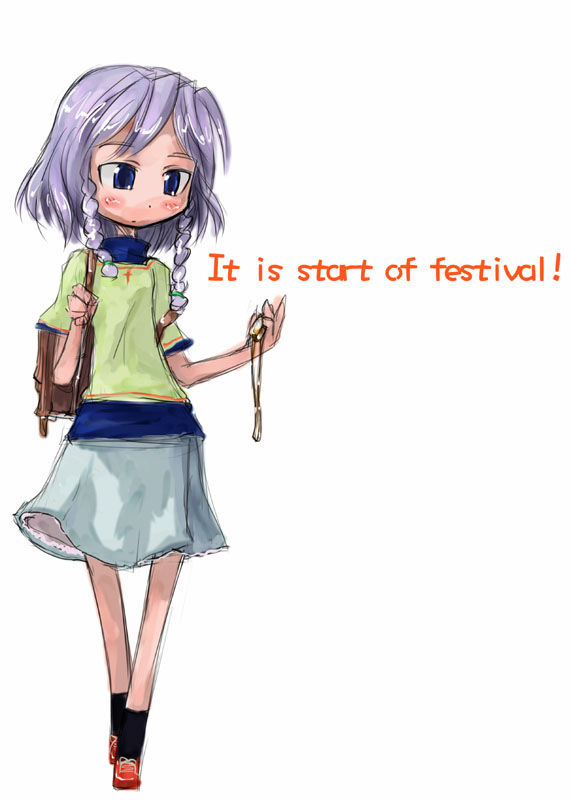 tao, tao (kadoya), izayoi sakuya, touhou, silver hair, 1girl, alternate costume, braid, casual, contemporary, english text, engrish text, female focus, pocket watch, ranguage, short hair, solo, twin braids, watch