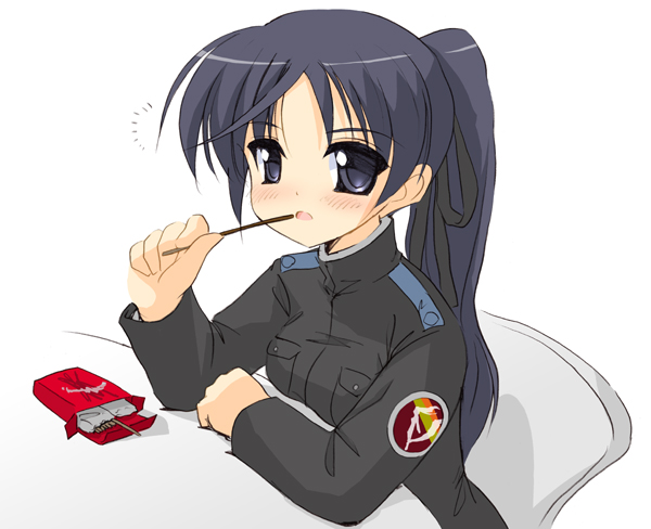 ichijou eika, sky girls, tagme, 00s, food, pocky