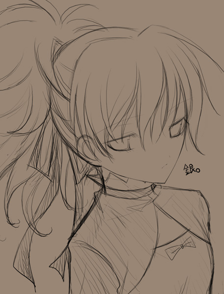 vanilla (artist), yin (darker than black), darker than black, tagme, 00s, monochrome, sketch