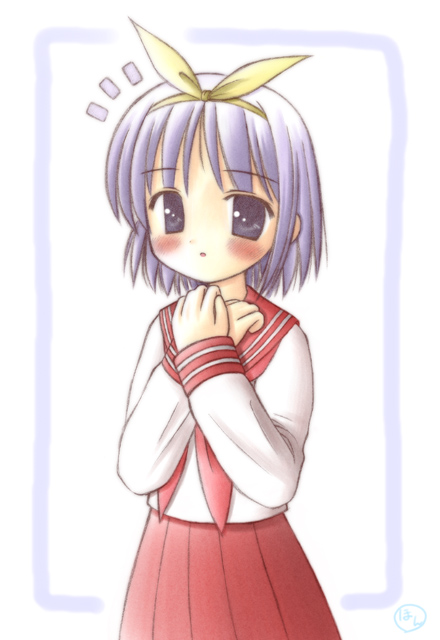 hiiragi tsukasa, lucky star, tagme, 00s, school uniform, serafuku