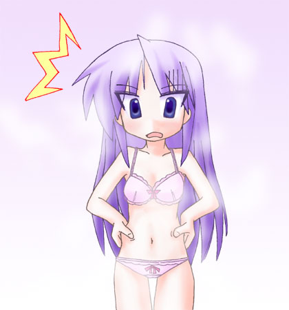 hiiragi kagami, lucky star, lowres, tagme, 00s, panties, underwear