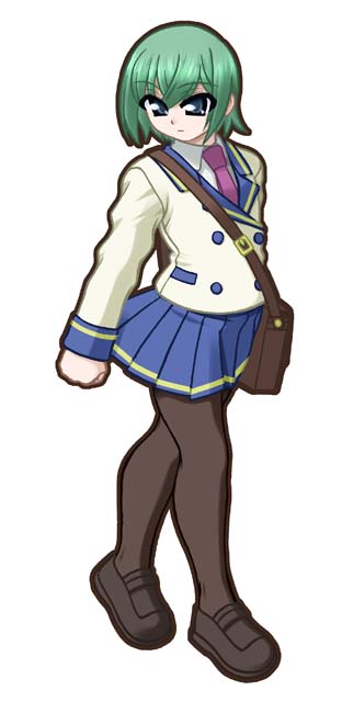 ooba kou, iwasaki minami, lucky star, tagme, 00s, 1girl, female focus, school uniform, serafuku, simple background, solo