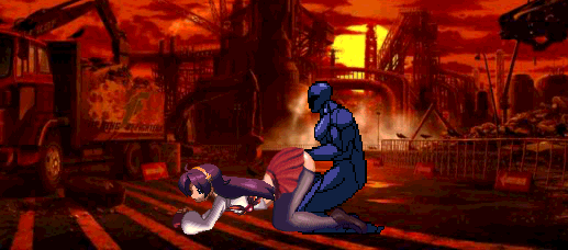 mugenspriteslover, asamiya athena, kuromaru (mugen), m.u.g.e.n, the king of fighters, the king of fighters xiii, anal, idol, purple hair, school uniform, star hair ornamen