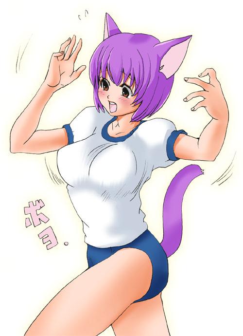 tagme, animal ears, cat ears, cat tail, gym uniform, tail