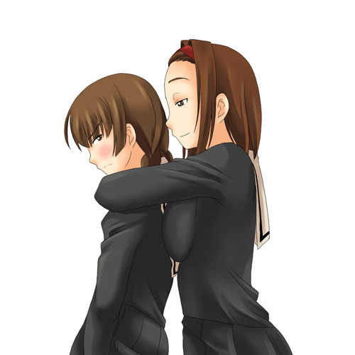 toshifumi, shimazu yoshino, maria-sama ga miteru, lowres, tagme, 00s, 2girls, multiple girls, school uniform, serafuku, simple background, white background