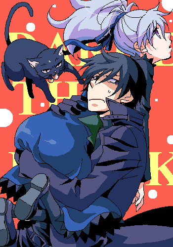hei (darker than black), mao (darker than black), yin (darker than black), darker than black, lowres, tagme, 00s, black cat, cat