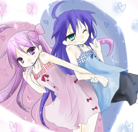 hiiragi kagami, izumi konata, lucky star, lowres, tagme, 00s