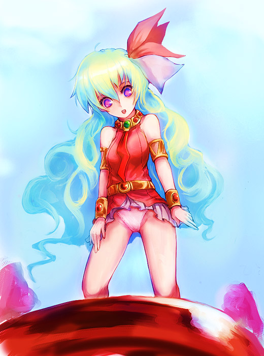 kara (color), nia teppelin, tengen toppa gurren lagann, 00s, panties, pink panties, solo, underwear