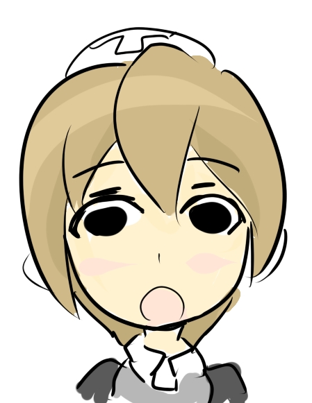 momio, flandre (kaibutsu oujo), kaibutsu oujo, tagme, 00s, 1girl, blonde hair, female focus, maid, solo, white background