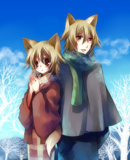 suzushiro kurumi, original, animal ears, fox ears, scarf