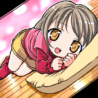 st parasu, sakashita yuzuyu, aishiteruze baby, lowres, 00s, lying, oekaki, pillow, solo