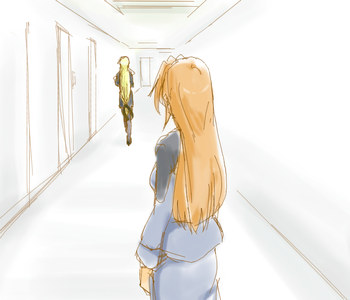 fate testarossa, teana lanster, lyrical nanoha, mahou shoujo lyrical nanoha, mahou shoujo lyrical nanoha strikers, lowres, 00s, 2girls, blonde hair, long hair, military, military uniform, multiple girls, pantyhose