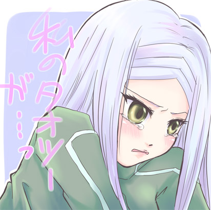 miya (pure lemon), soma peries, gundam, gundam 00, silver hair, lowres, 00s, 1girl, closed mouth, crying, crying with eyes open, female focus, frown, lips, long hair, solo, teardrop, tears, upper body, very long hair, yellow eyes