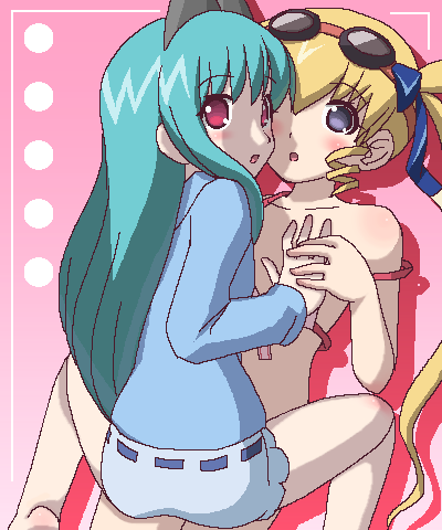 hayama kotono, shirafuji natsuki, saint october, lowres, 00s, 2girls, multiple girls, yuri