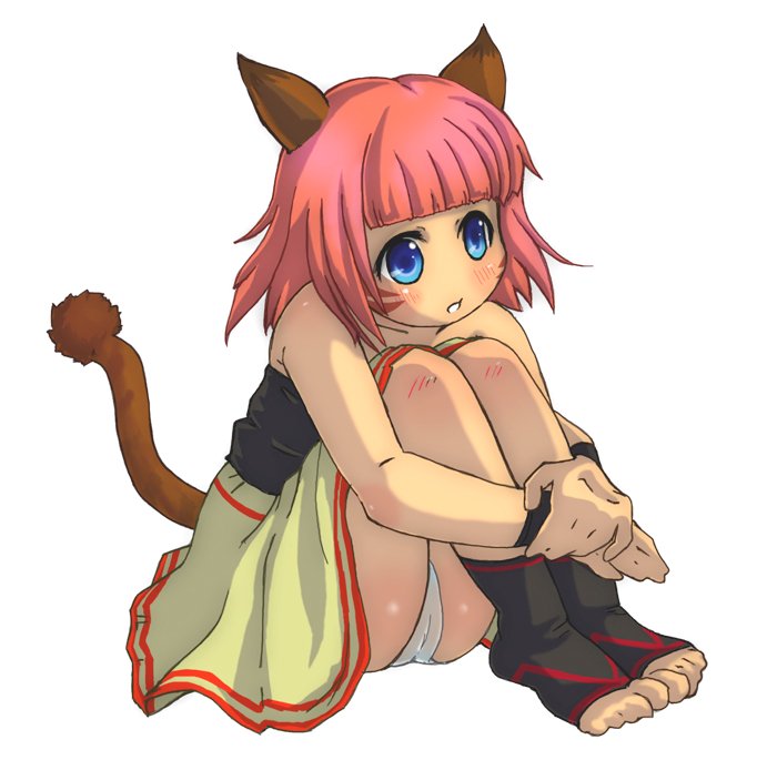 hokoro, adventurer (ff11), mithra (ff11), final fantasy, final fantasy xi, bad id, bad pixiv id, 00s, 1girl, animal ears, cameltoe, feet, female focus, loli, solo, tail, toeless legwear, toes