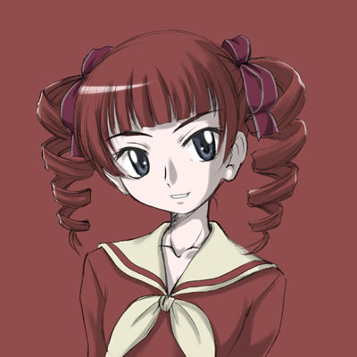 wan'yan aguda, matsudaira touko, maria-sama ga miteru, lowres, 00s, drill hair, long hair, school uniform, serafuku, solo, twintails