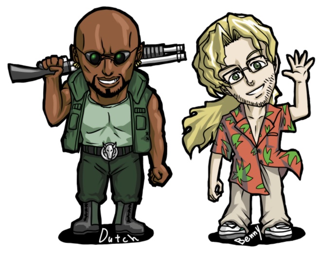 oso (toolate), benny (black lagoon), dutch (black lagoon), black lagoon, 00s, chibi