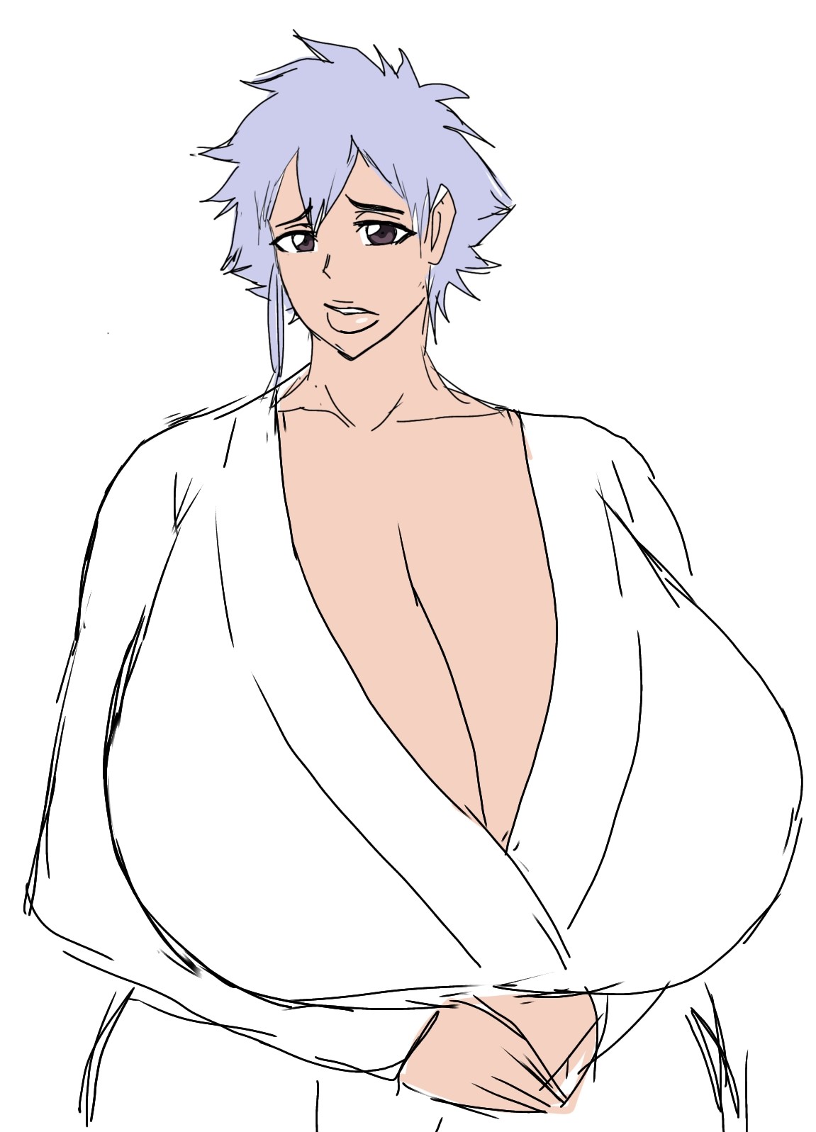 momijizx, kotetsu isane, bleach, 1girl, breasts, cleavage, huge breasts