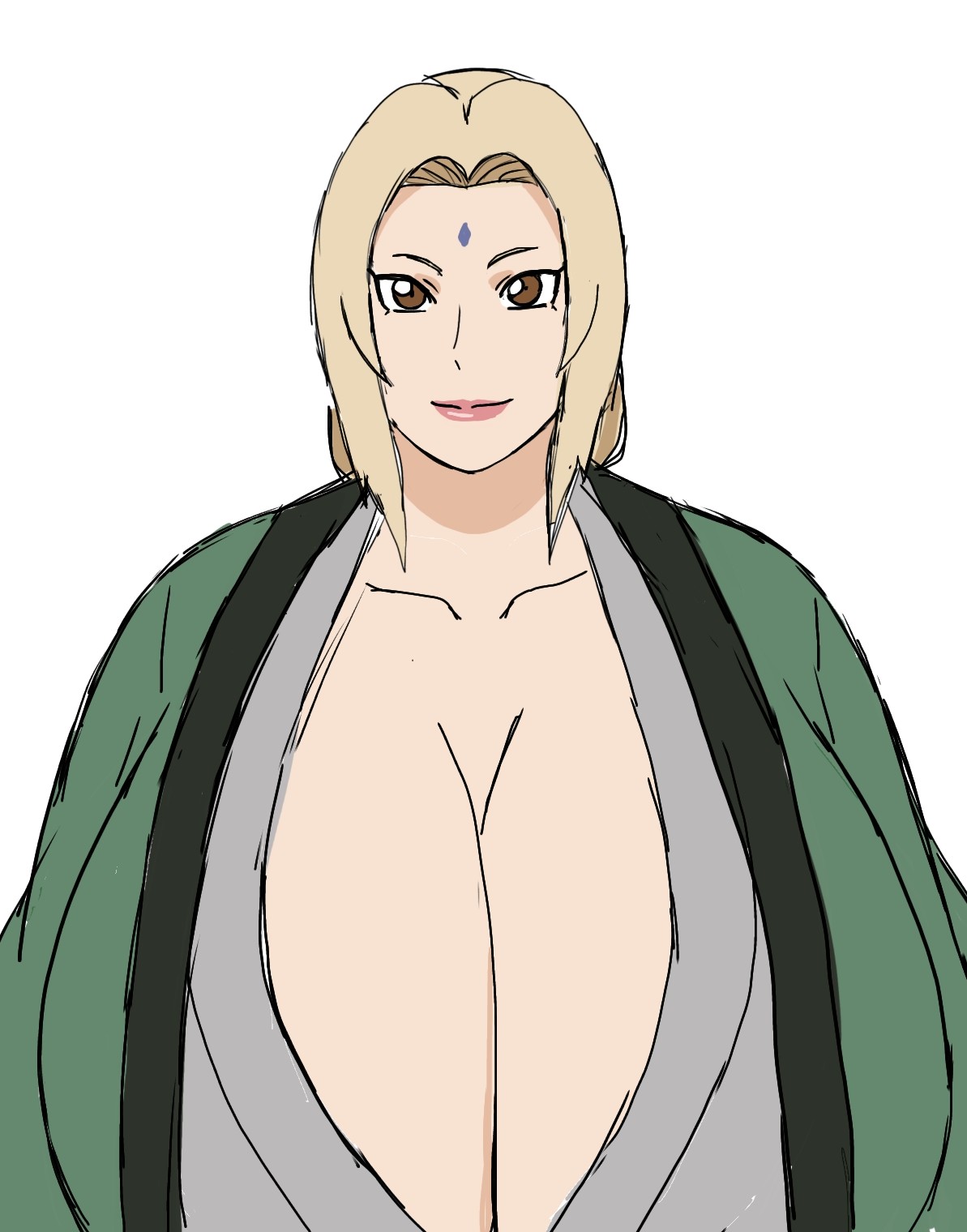 momijizx, tsunade (naruto), naruto (series), naruto shippuuden, 1girl, breasts, cleavage, huge breasts