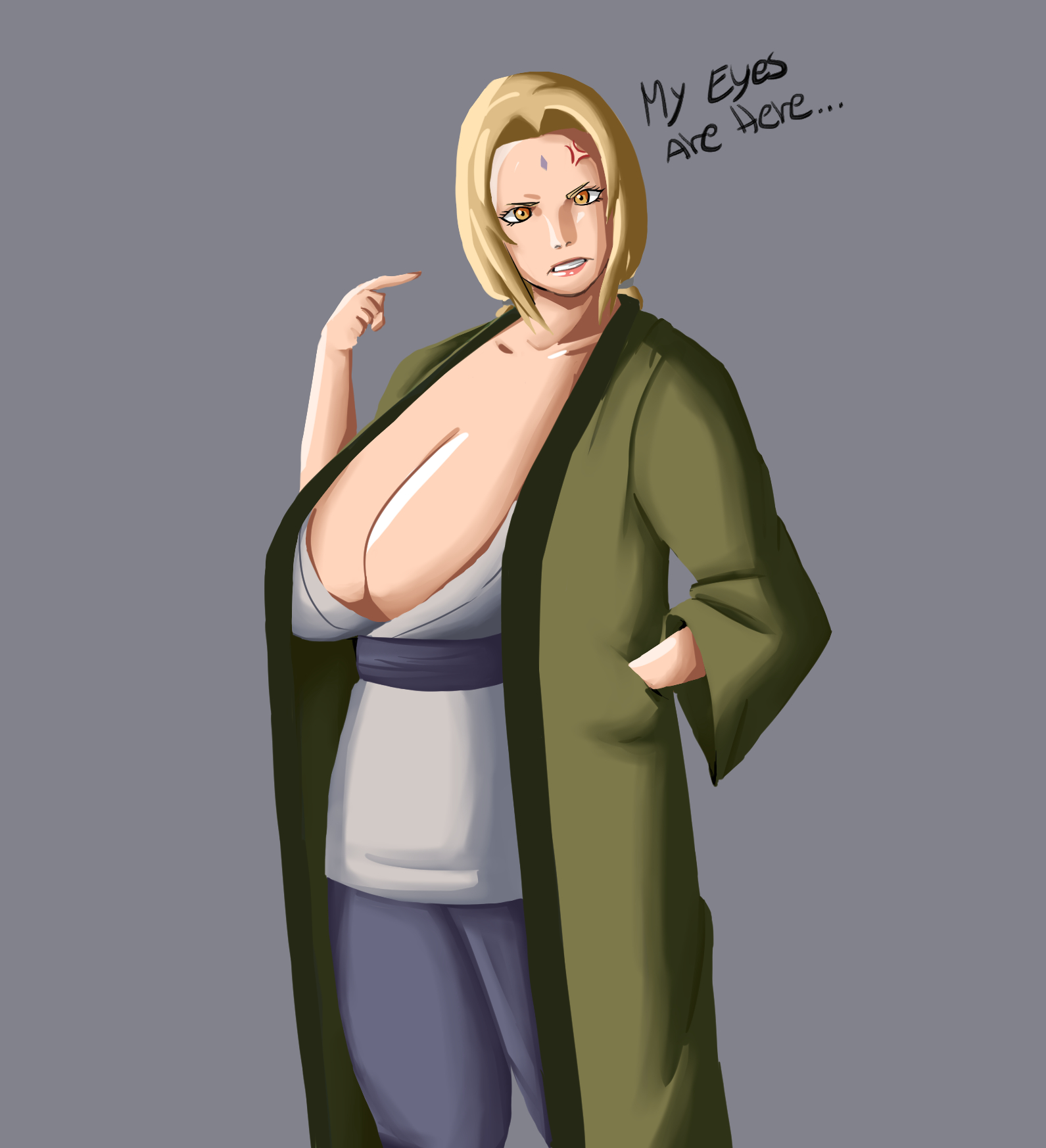 panarandom, tsunade (naruto), naruto (series), naruto shippuuden, 1girl, breasts, cleavage, huge breasts