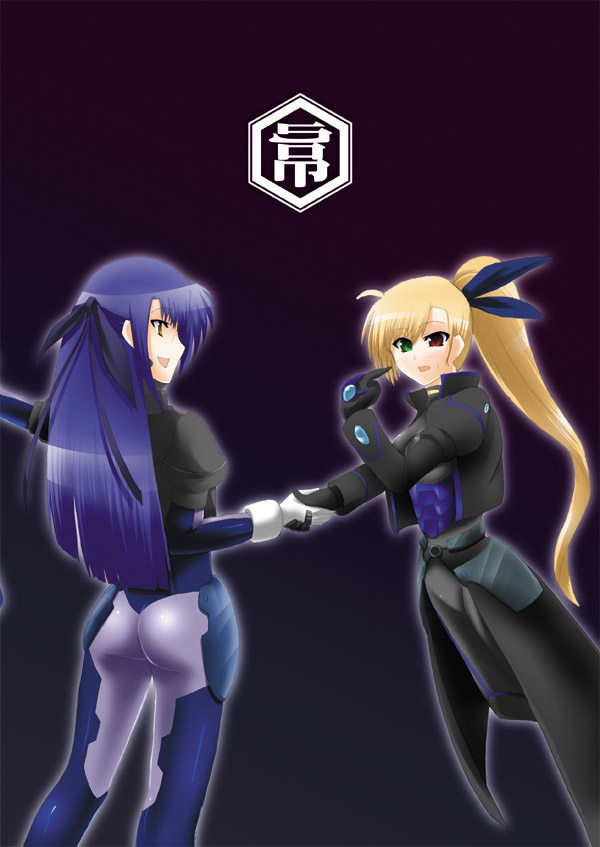 ginga nakajima, vivio, lyrical nanoha, mahou shoujo lyrical nanoha, mahou shoujo lyrical nanoha strikers, 00s, aged up, ass, heterochromia, long hair