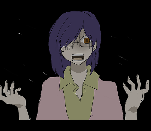 kamiya hiroshi, tieria erde, gundam, gundam 00, sayonara zetsubou sensei, 1boy, despair, glasses, male focus, parody, purple hair, red eyes, short hair, solo, upper body, voice actor connection