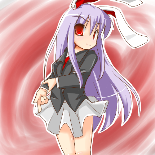 morino harifu, reisen udongein inaba, touhou, lowres, 1girl, animal ears, female focus, rabbit ears, skirt, solo