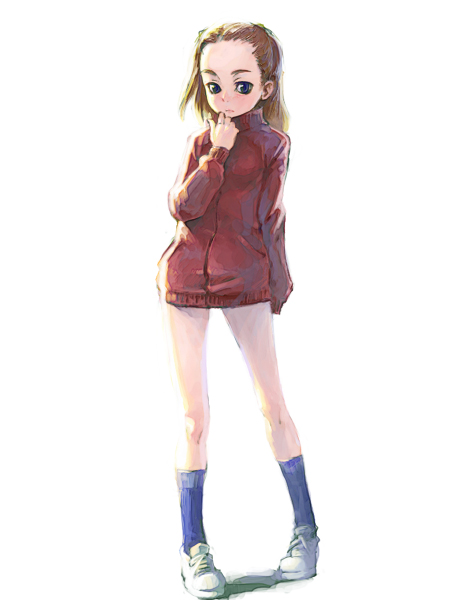 weno, dress, full body, shoes, simple background, socks, solo, standing, sweater, sweater dress, white background, white shoes