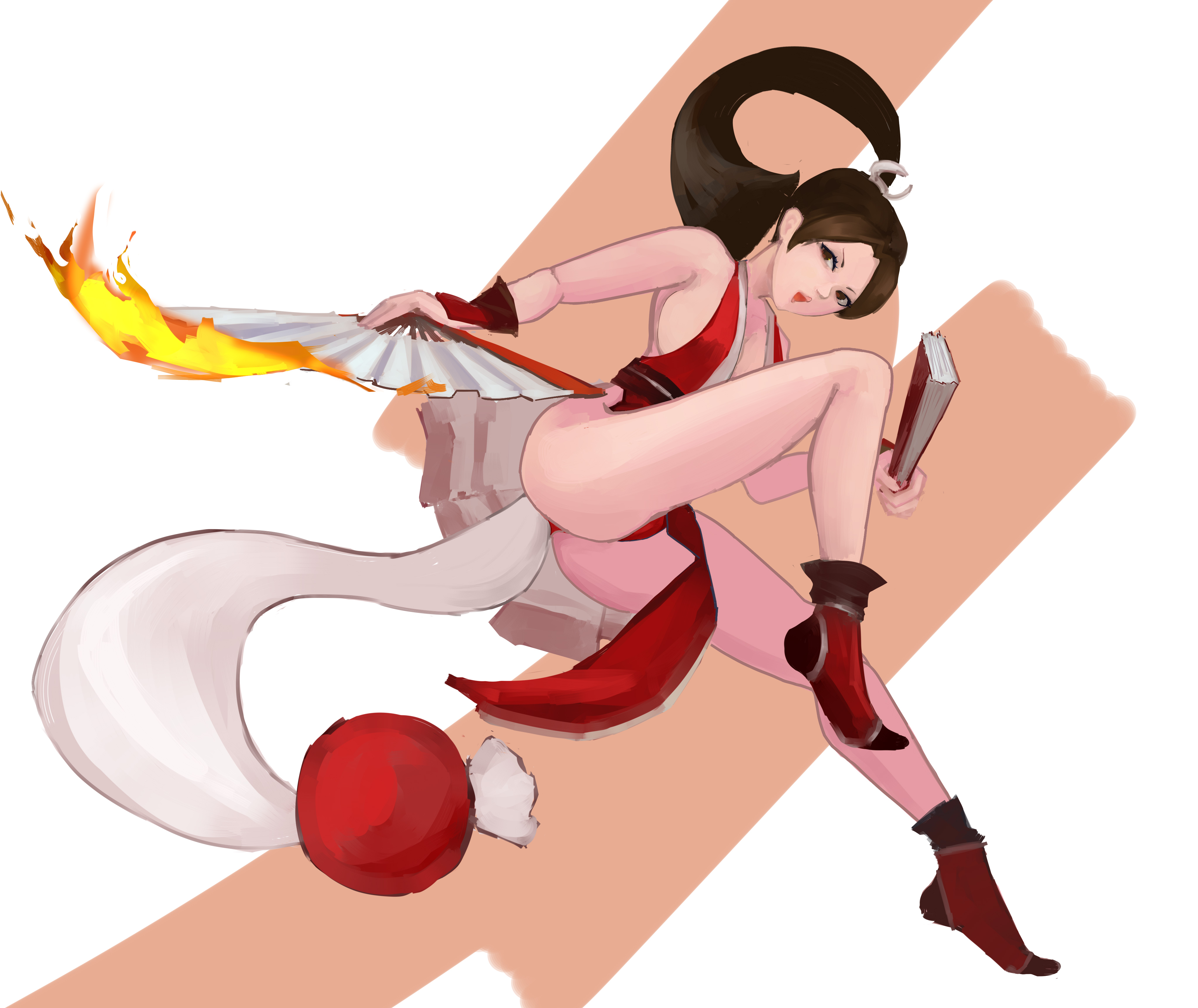 shiranui mai, fatal fury, 1girl, ass, breasts, large breasts, long hair