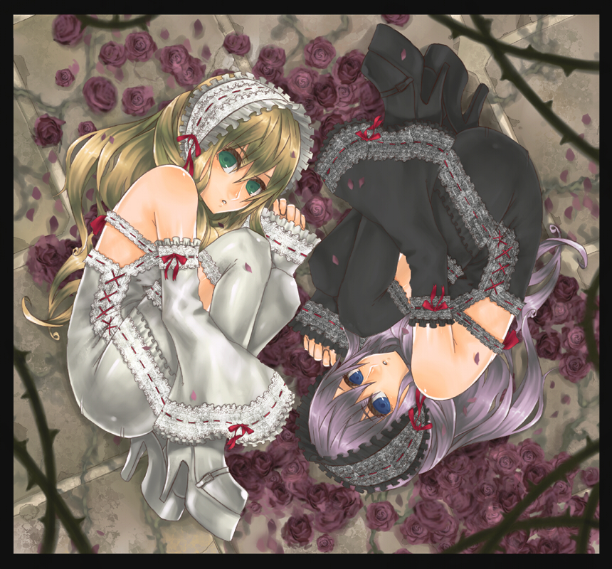 nidy, original, boots, detached sleeves, goth fashion, gothic lolita, lolita fashion, long hair, thigh boots, thighhighs
