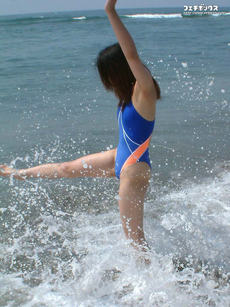 photo (medium), tagme, 1girl, female focus, ocean, one-piece swimsuit, solo, swimsuit