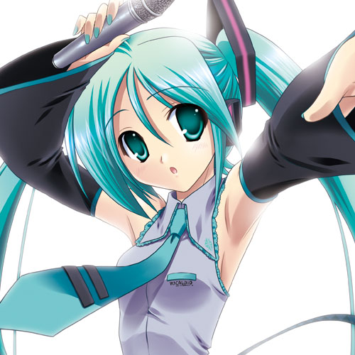 hatsune miku, vocaloid, lowres, 1girl, aqua hair, female focus, solo, twintails