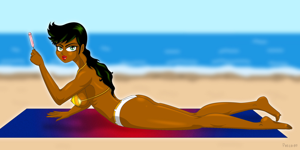 beach, bikini, breasts, swimsuit