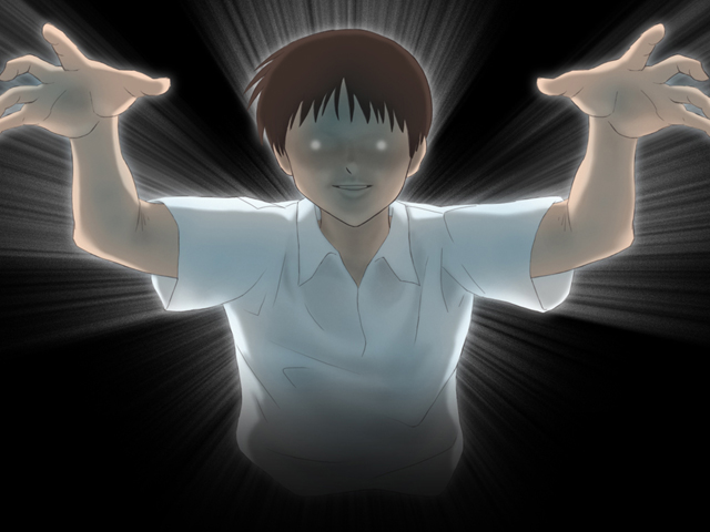 ikari shinji, neon genesis evangelion, game cg, 1boy, black background, male focus, solo