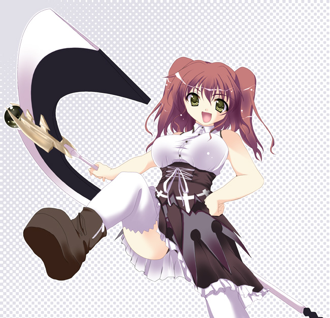 kagura tsukune, white legwear, tagme, thighhighs
