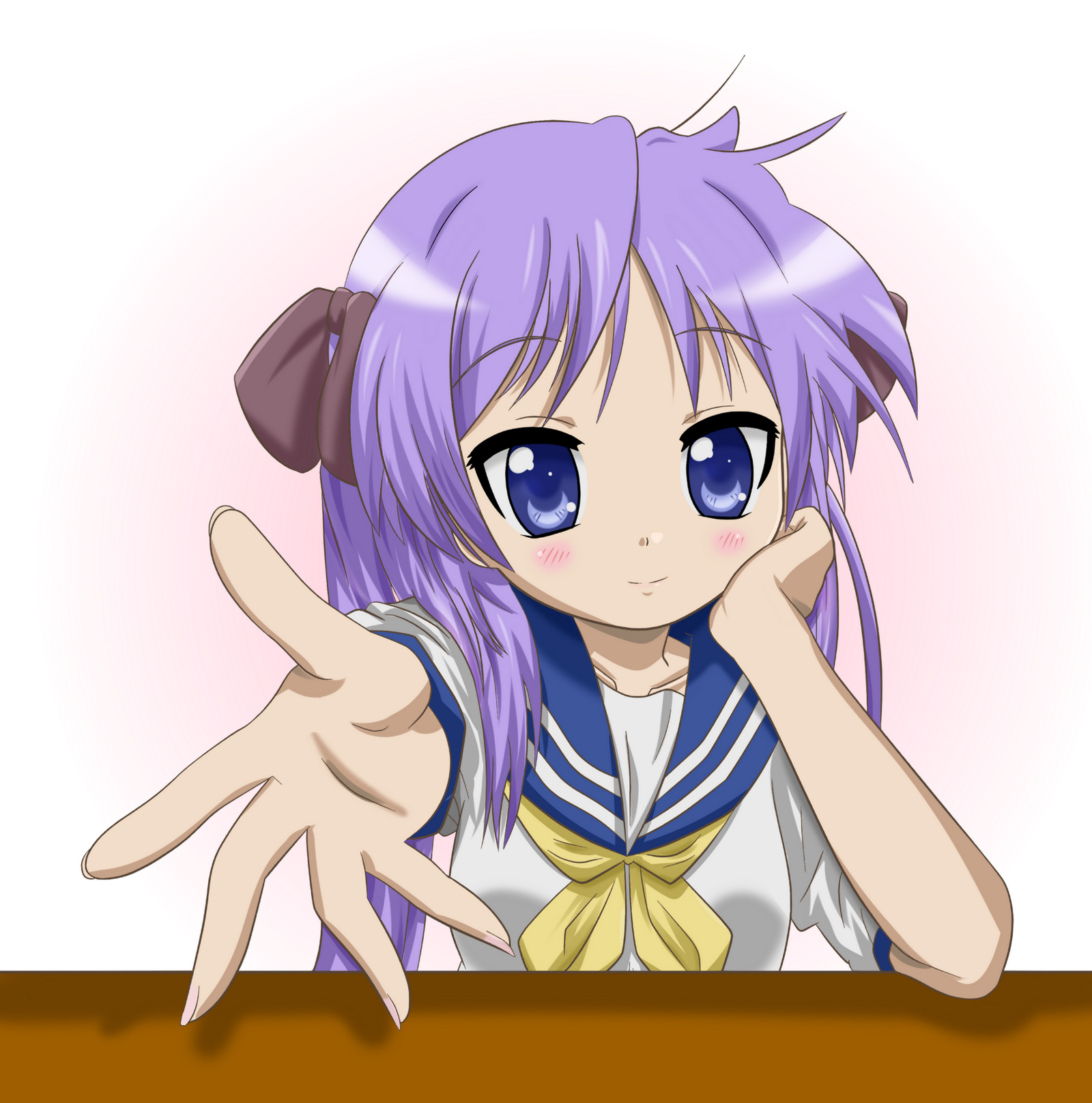 hiiragi kagami, lucky star, highres, tagme, 00s, school uniform, serafuku
