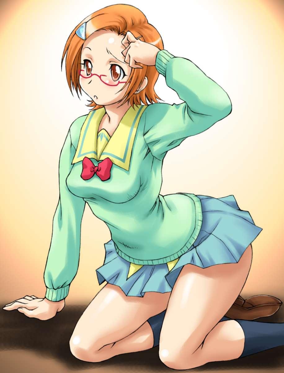 uehara miyako, pani poni dash!, highres, tagme, 00s, glasses, school uniform, serafuku