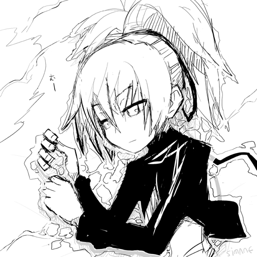 yin (darker than black), darker than black, tagme, 00s, monochrome, sketch