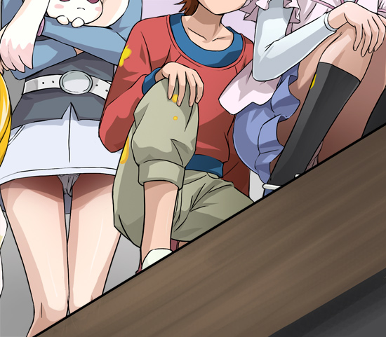 haruyama kazunori, precure, elbow gloves, gloves, hip focus, kneehighs, legs, miniskirt, panties, pantyshot, skirt, socks, thighs, underwear, upskirt