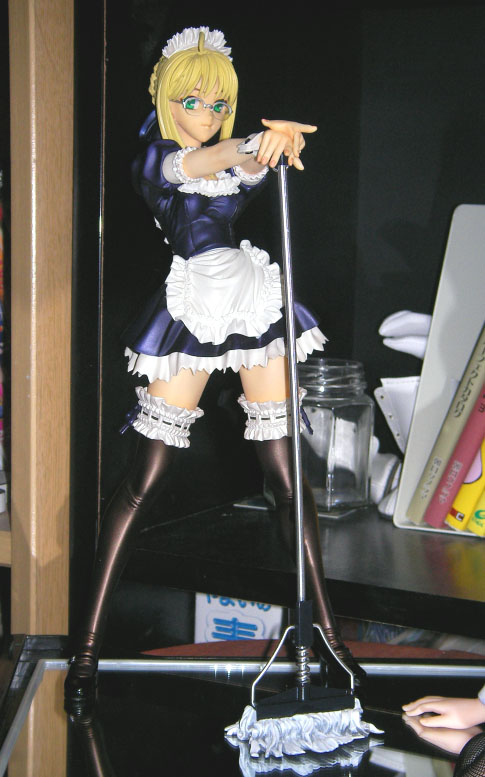 artoria pendragon (fate), saber (fate), fate/stay night, fate (series), photo (medium), 00s, figure, glasses, thighhighs