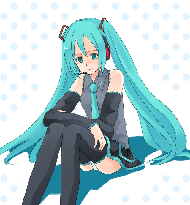 ghost0, hatsune miku, vocaloid, black legwear, tagme, panties, thighhighs, underwear
