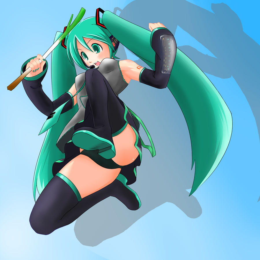 kumataka, hatsune miku, vocaloid, tagme, thighhighs