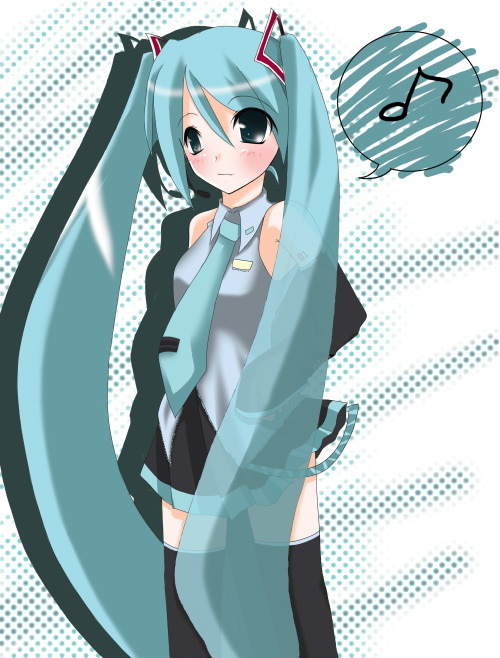hatsune miku, vocaloid, tagme, thighhighs
