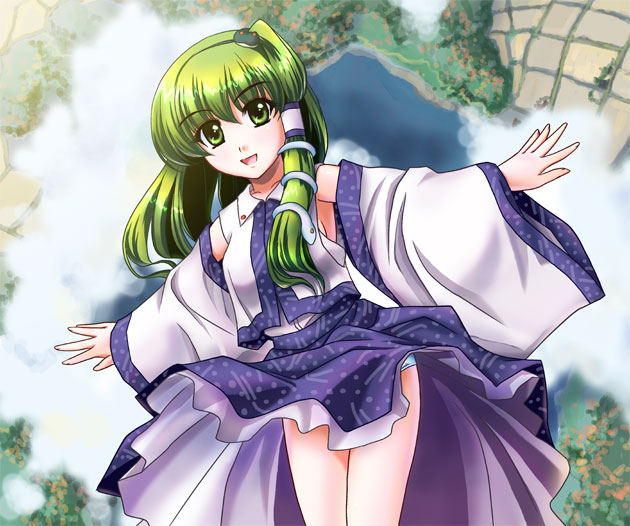 yamaguchi takashi, kochiya sanae, touhou, tagme, 1girl, female focus, japanese clothes, solo