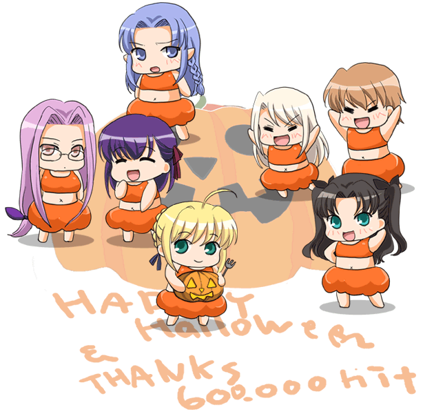 sinko (sinsin), fate/stay night, fate (series), tagme, 00s, chibi, halloween