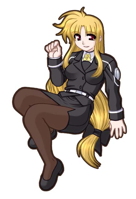 ooba kou, fate testarossa, lyrical nanoha, mahou shoujo lyrical nanoha, tagme, 00s, 1girl, female focus, simple background, solo