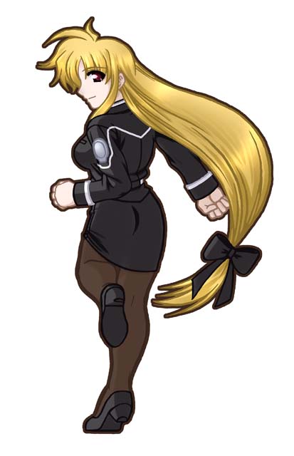 ooba kou, lyrical nanoha, mahou shoujo lyrical nanoha, tagme, 00s, 1girl, female focus, simple background, solo, standing